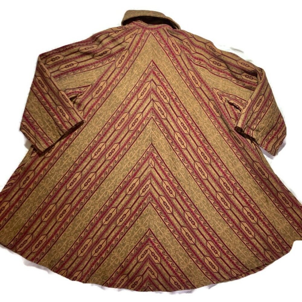 Vtg 60s tapestry brocade carpet swing tent opera cape coat Lilli Ann like XL XXL - Picture 7 of 7